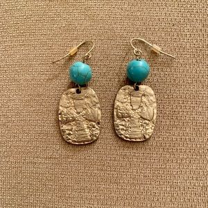Gold cross earrings